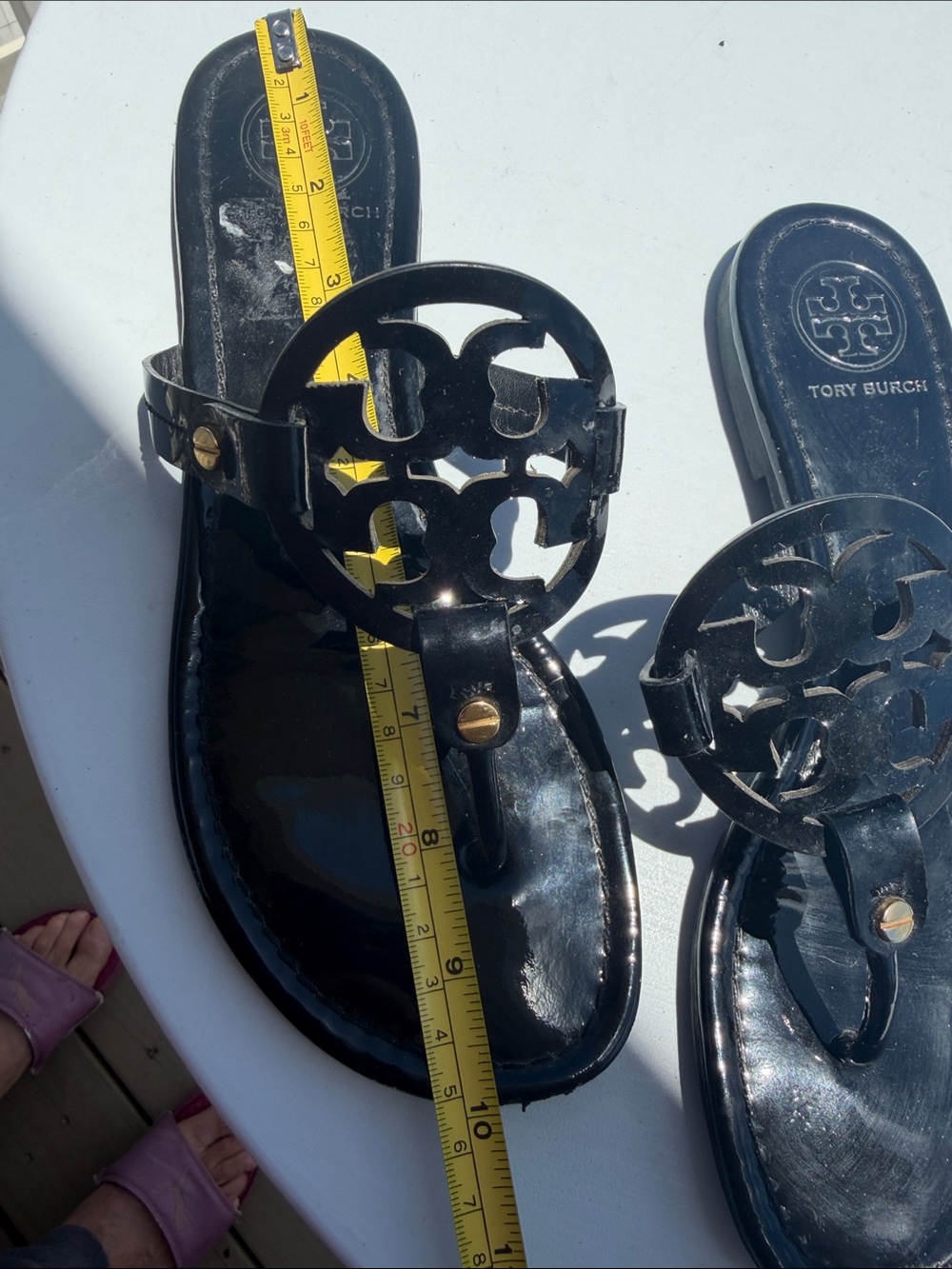 Tory Burch Miller Thong Sandals In Black-Sz 8 - Picture 12 of 16